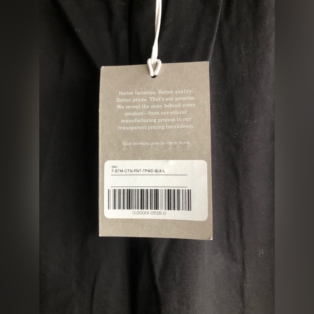 NWT Everlane The Easy Pant Black Size L Straight Leg - Picture 10 of 14